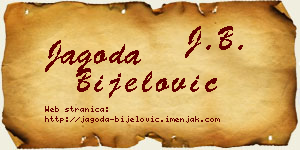 Jagoda Bijelović vizit kartica